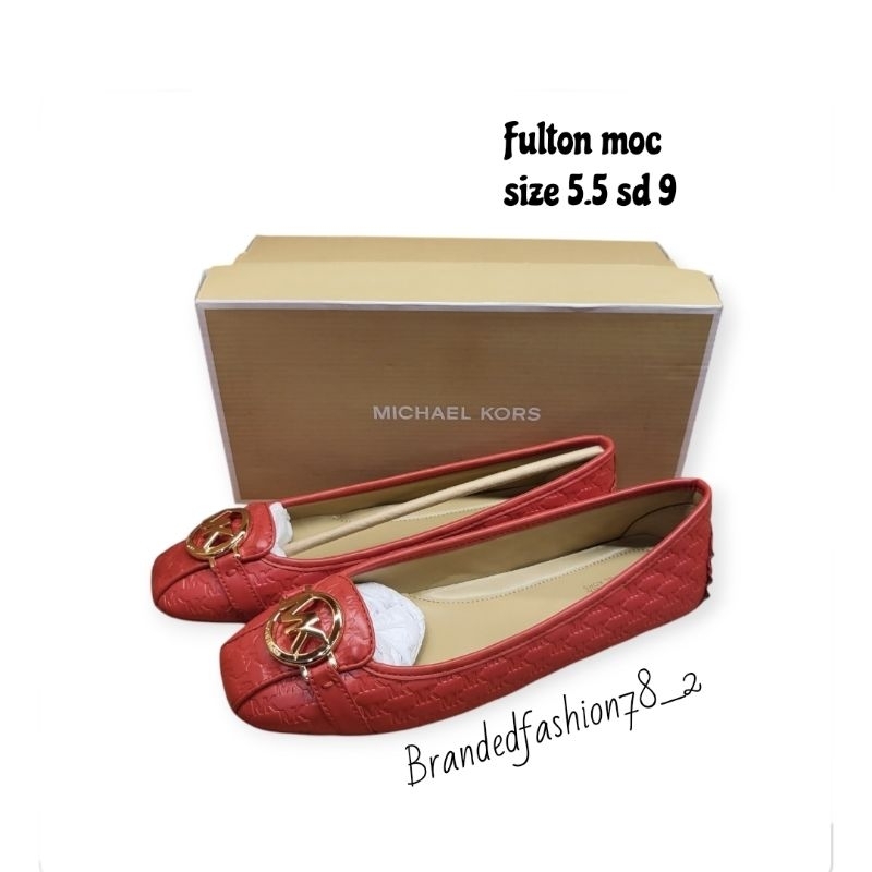 mk fulton moc croco red original shoes