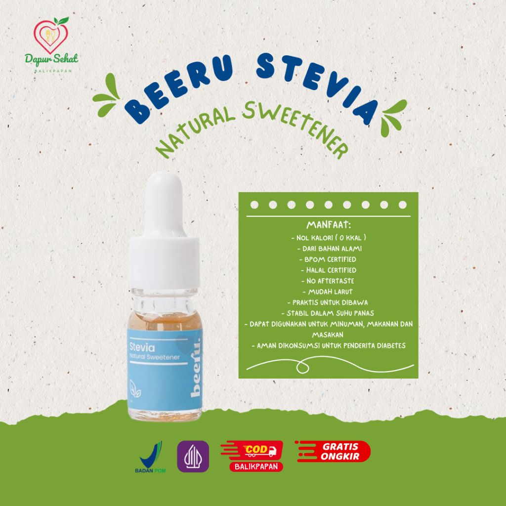 

Beeru Stevia Pemanis Alami - Gula Stevia 0 Kalori - Sugar Substitute - COD BALIKPAPAN BEERU STEVIA - Pemanis alami - pemanis sehat