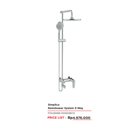 AMERICAN STANDARD SIMPLICA RAIN SHOWER SYSTEM 3 - WAY