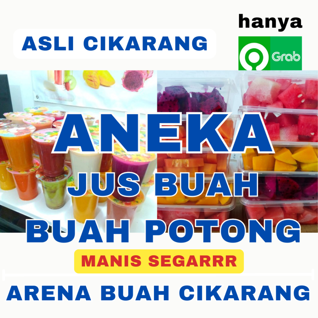 

(INSTANT ONLY) ANEKA JUS BUAH SEGAR MURNI ASLI 100% FULL BUAH 500ml ARENA BUAH CIKARANG