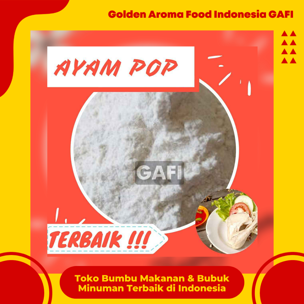 

GAFI Food Bumbu Tabur Rasa Ayam Pop 1 Kg Halal Lezat, Pop Chicken Flavour Seasoning Powder 1Kg