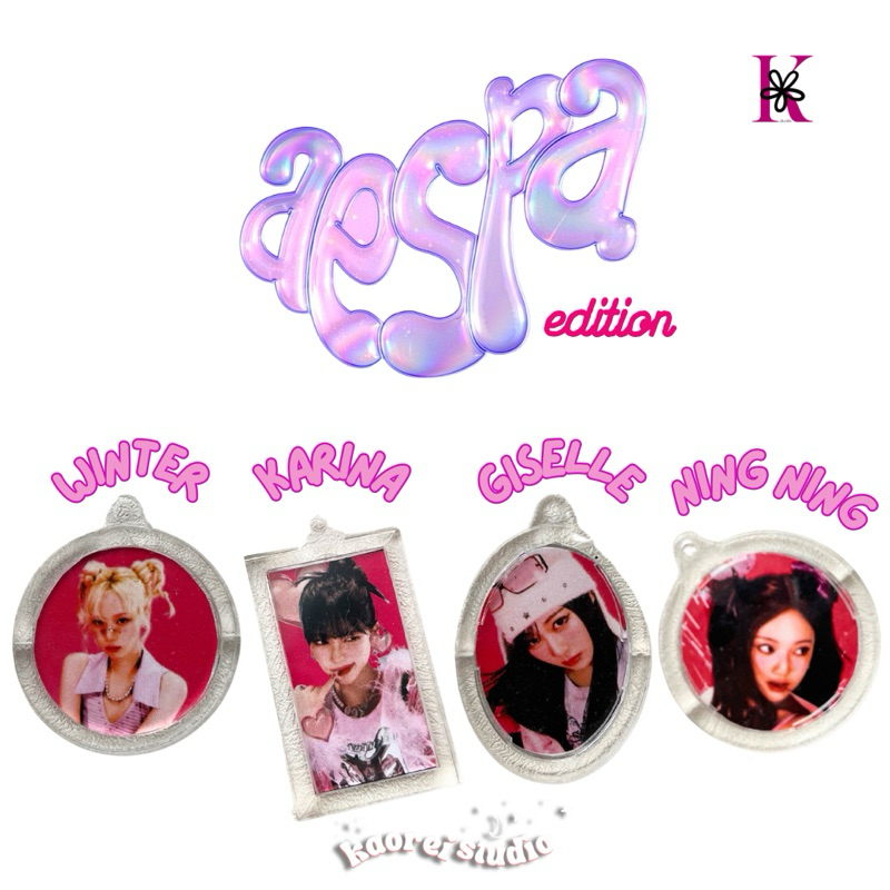 Acrylic Frame Keychain Photo Insert | Gantungan Frame Foto Akrilik | aespa edition | Aespa Keychain 