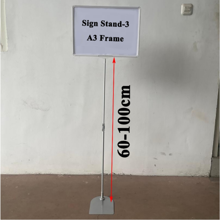 

SS - 3 Standing Frame Telescopic -Stand Frame Portable Frame Display Promo Pop Up Frame Promosi Ukuran A3 With Sign Stand Papan Harga Promo Tiang Promo Berdiri A3 Minimarket