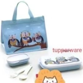 Promo Tupperware Foodie Buddy Owl tanpa Botol biru Lunch set tempat bekal anak wadah makanan toples 