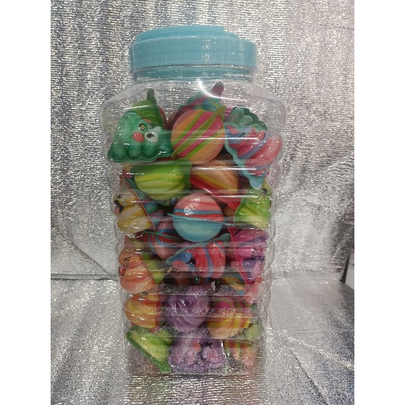 

Poo marshmallows explosieveiy aneka rasa buah 1 toples isi 60 pcs