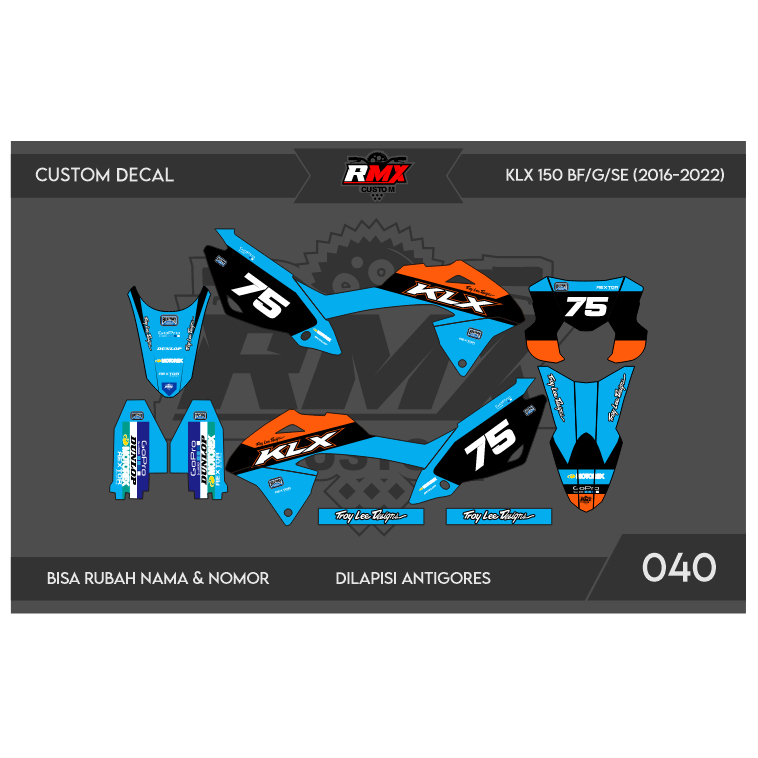 DECAL STICKER KLX BF (040) DEKAL STIKER KLX 150 G/SE/EXTREME/NEW FULLBODY 2016 2017 2018 2019 2020 2