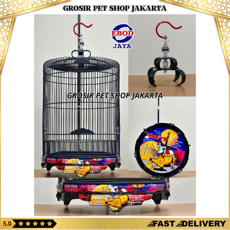 FULL SET No 2 Sangkar Ebod Jaya Murai PVC Ebod Vit Jakarta Djakarta Kandang Burung Murai PVC Origina