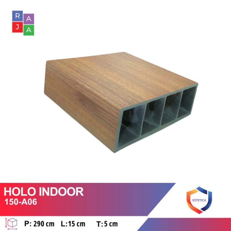WPC Holo tube partisi kisi kisi square indoor ukuran 15×5cm harga per batang