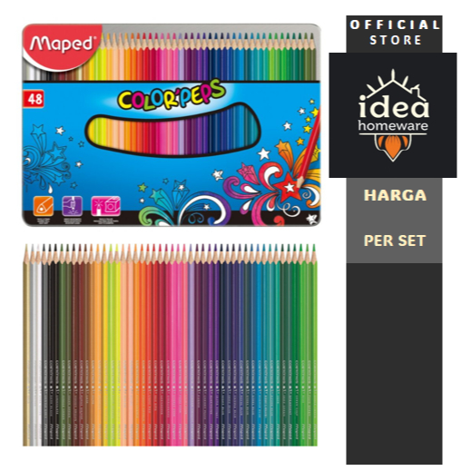 

PENSIL WARNA SET MAPED COLORPEPS 48 WARNA METAL BOX 832058