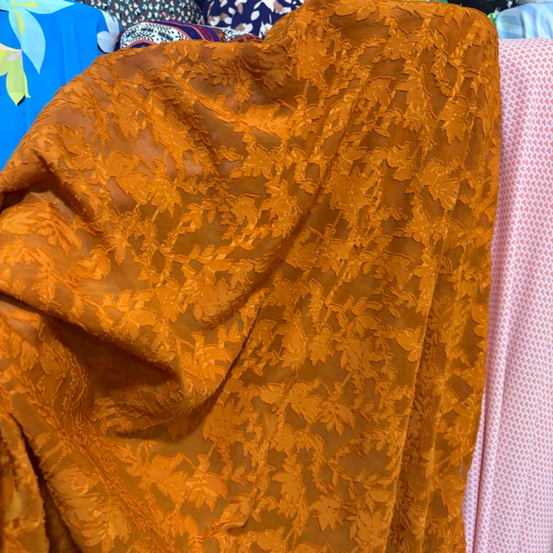 kain sifon citru motif bunga - kain sifon rubiah Motif bunga - kain rubiah Motif bunga - kain rubiah