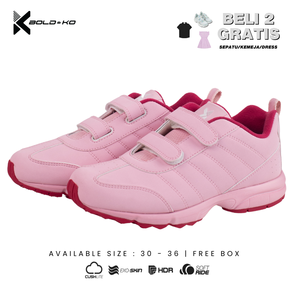 BOLD&KO BK Dynamic TurboBoost 99X series Pink / Sepatu Perempuan / Sneaker Anak