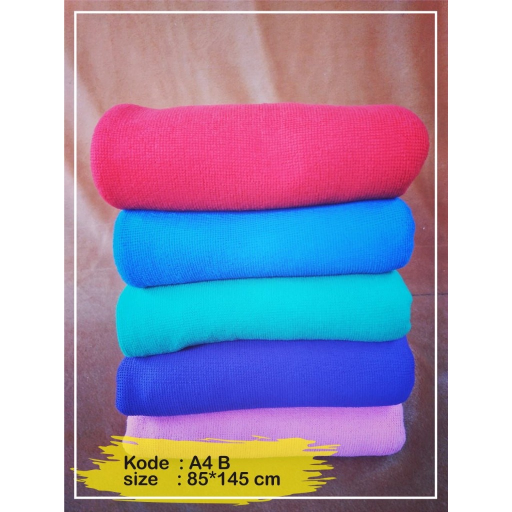 Handuk Microfiber Polos 85x145 | Handuk Mandi Dewasa Bahan Microfiber