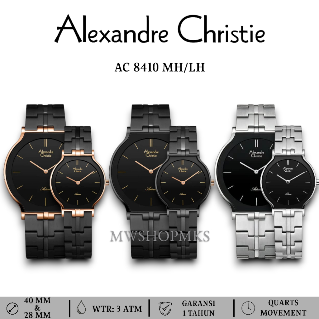 Jam Couple Alexandre Christie AC8410 AC 8410 Original Garansi Resmi Alexander Christie Free Baterai