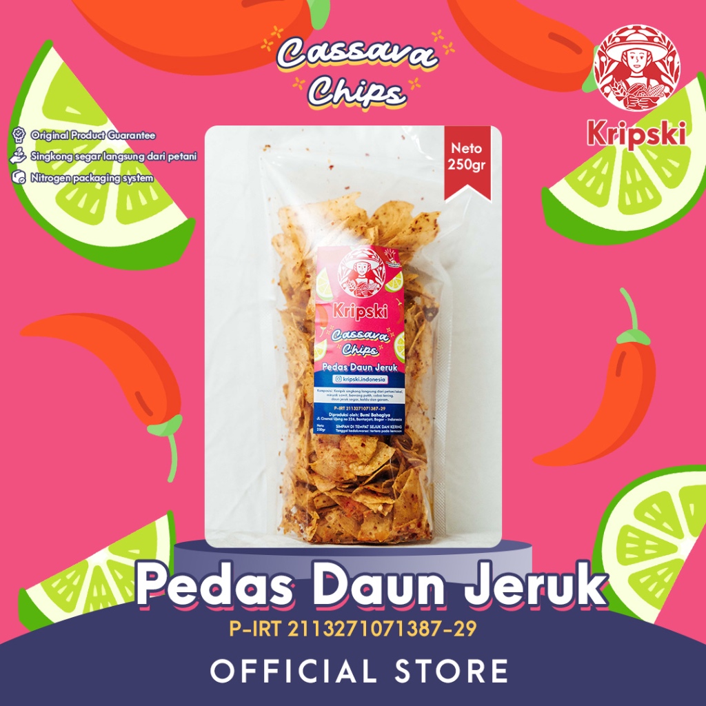 

Kripski Pedas Daun Jeruk 250 gram "Keripik Singkong