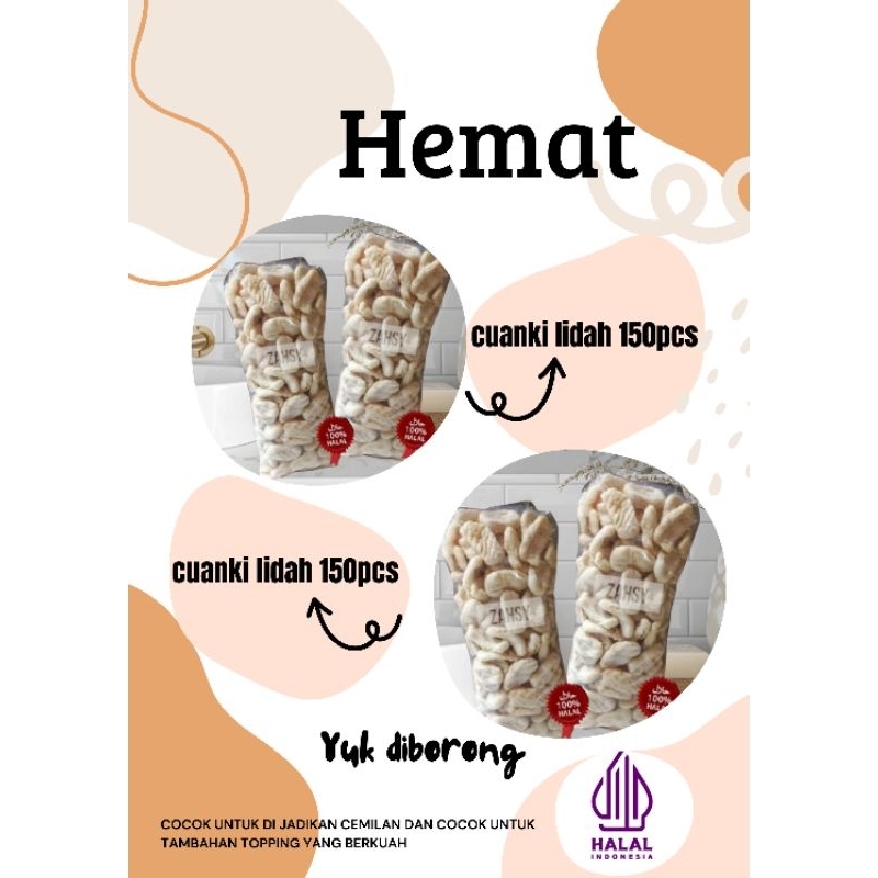 

Cuanki Lidah 150Pcs 4Bal Hemat Yuk Diborong