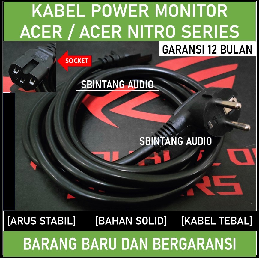 Kabel power Monitor Acer LED Acer Nitro Series Original