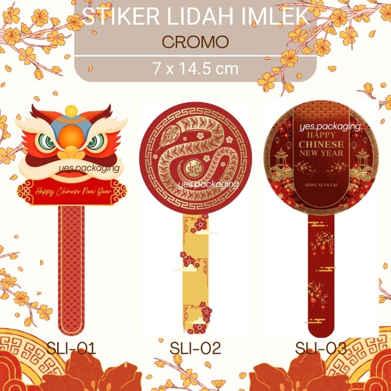 

[7x14,5cm] [6pc] STIKER LIDAH Stiker Segel Toples Cup Chinese New Year of the Snake Imlek 2025