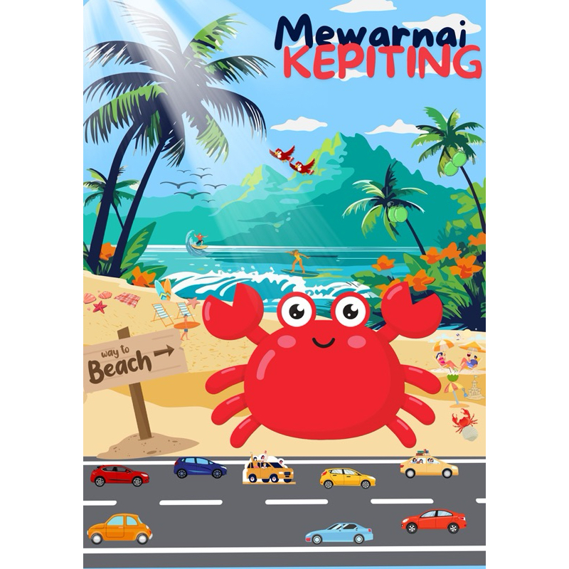 Buku Mewarnai Gambar Kepiting Untuk Anak SD/TK/PAUD