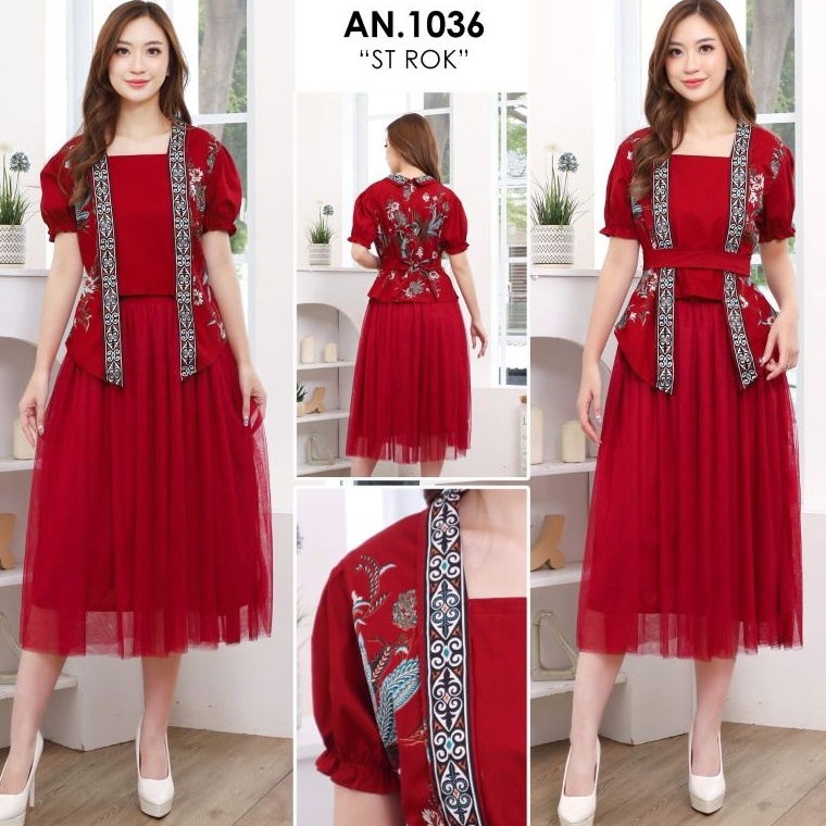 KODE U2B 16  136  124 SETELAN ROK KATUN STRETCH MIX BRUKAT Q17443