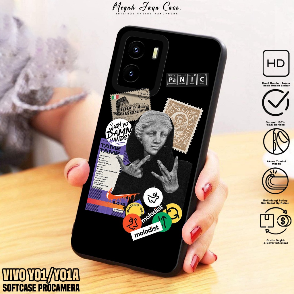 Softcase VIVO Y01 / Y01A - Case Hp VIVO Y01A / Y016 Motif Estetik - Casing Hp VIVO Y01 -  Silikon Hp