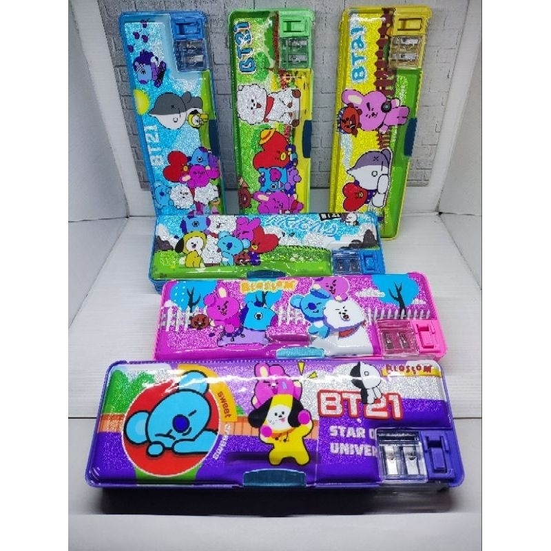 

tempat/kotak/tepak pensil magnet gliter + rautan KT 2217