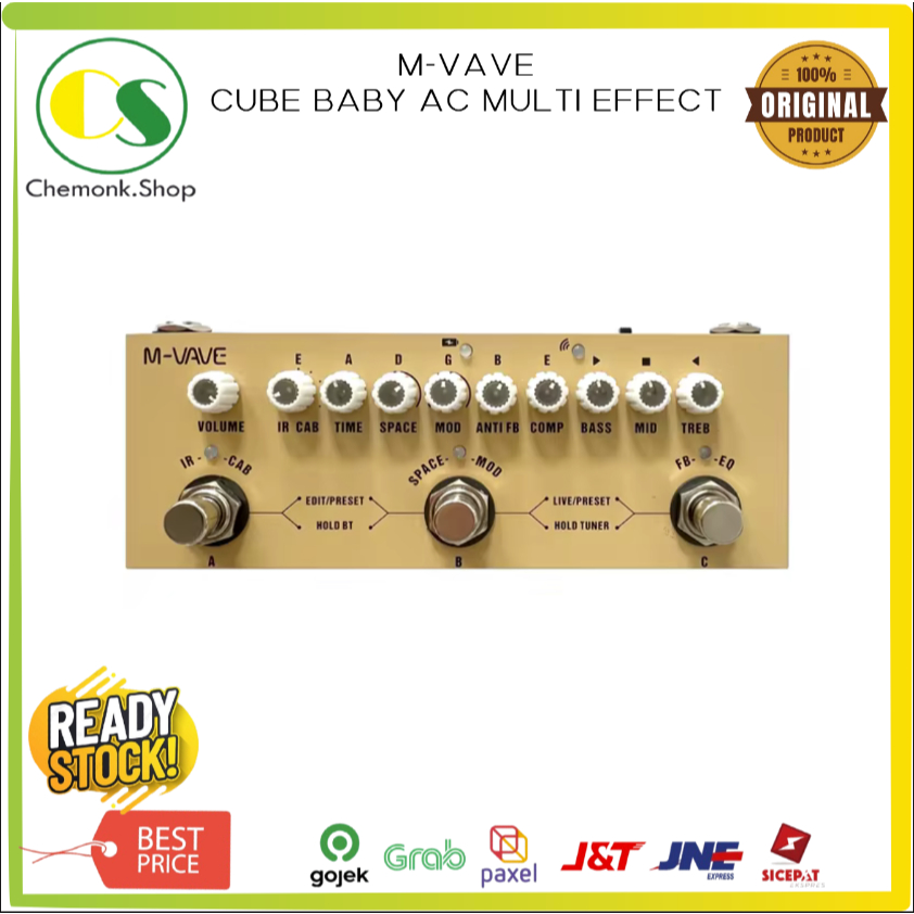 Efek Gitar M-VAVE CUVAVE Cube Baby Soundcard Multi Effect Pedal