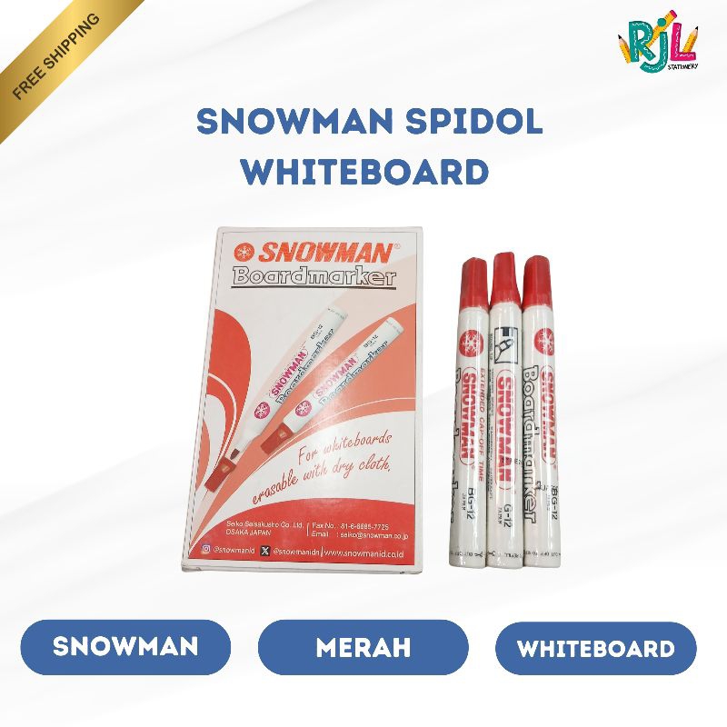 

Snowman Spidol WhiteBoard | Merah | Papan Tulis