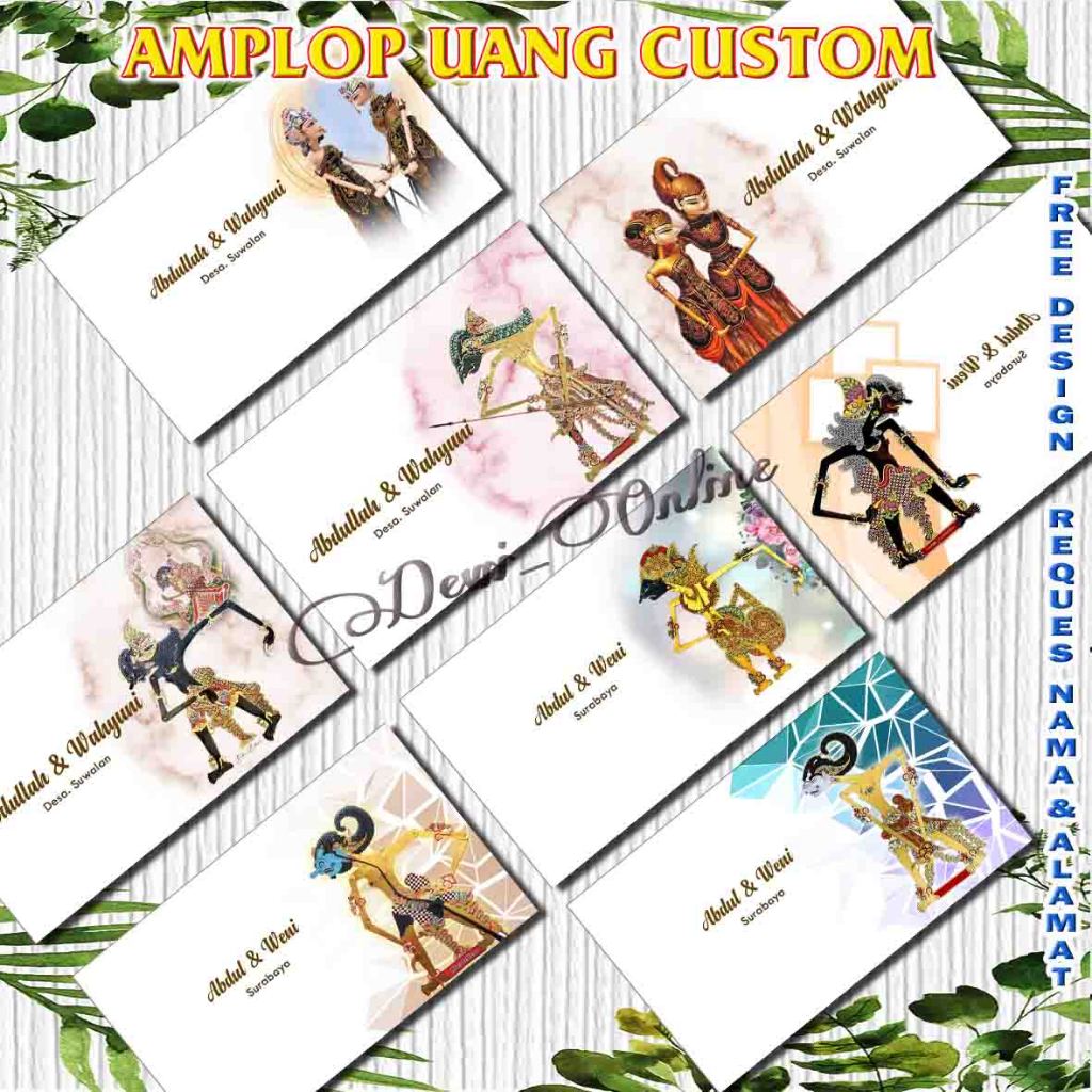

Amplop Kondangan Custom Series Wayang dengan nama alamat termurah