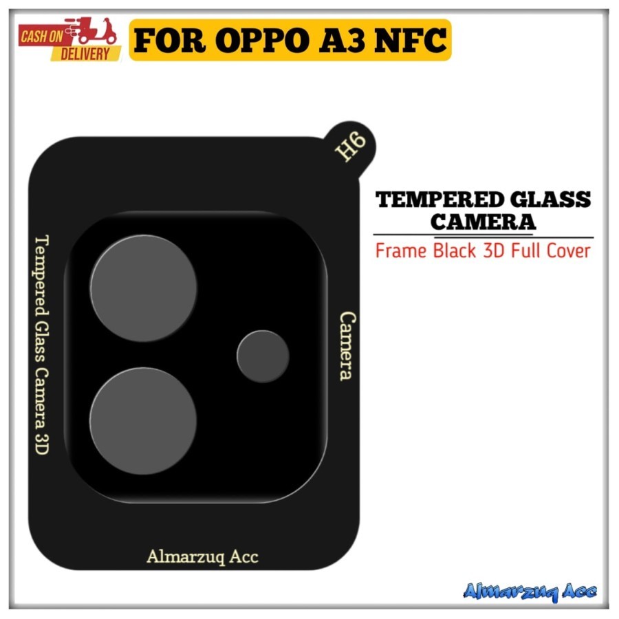 OPPO A3X A3 A60 A15 A15S A16 A16K A16E A17 A17K tempered glass camera 3D KAMERA FULL frame BLACK