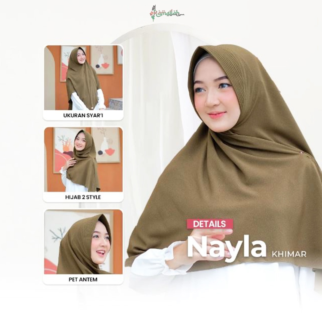 Hijab Nayla Khimar Premium - Hijab Simpel Arabella Crepe Adem Nyaman Jahitan Kualitas Butik