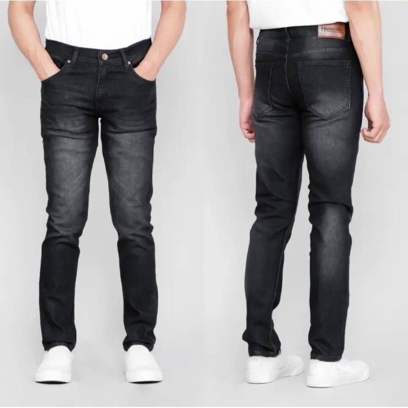 Celana Jeans Pria pensil skinny black jazz Panjang Slim Fit Streetch bahan denim melar Terlaris Size