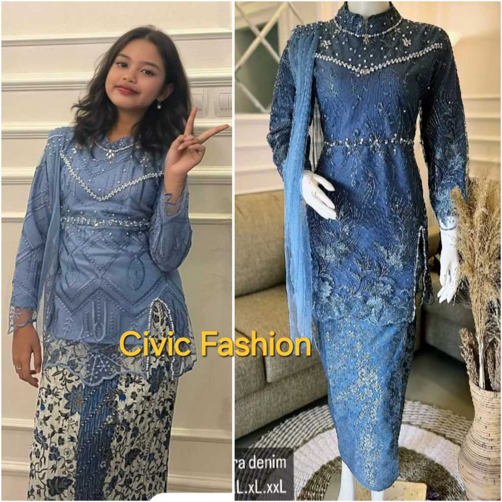Kebaya pasangan ibu dan anak model inara payet terbaru FREE HIJAB