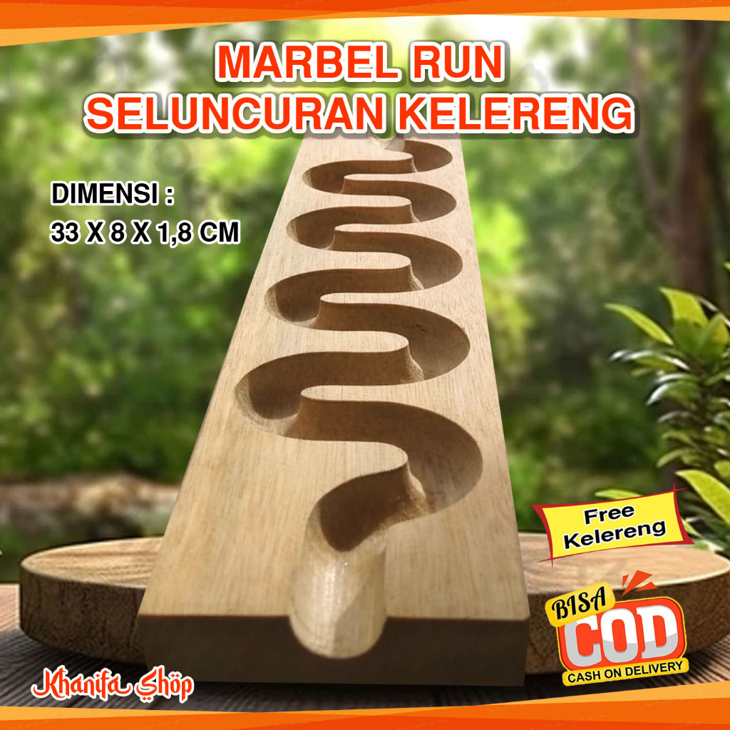 Wooden Toys > Marble Run > Lintasan Kelereng > Mainan kayu edukatif > Seluncur kelereng > Mainan ana