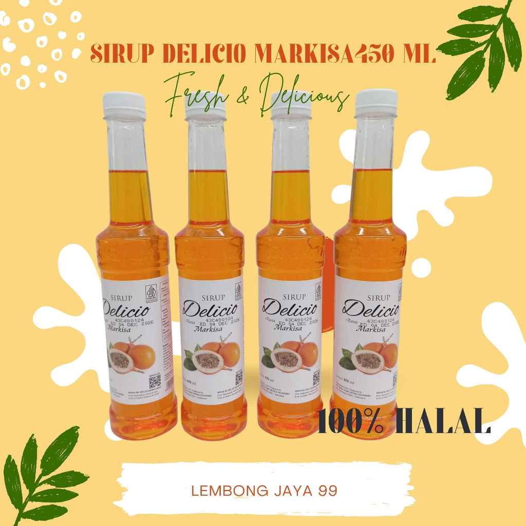 

Sirup Delicio Markisa 450 ML Botol PET (ASLIII) 100% Gula Murni, Halal, Proemium