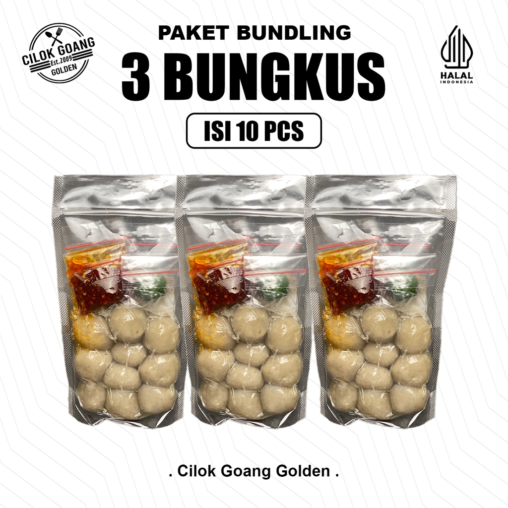 

Cilok Goang Golden Paket 3 Bungkus Kemasan Kecil isi 10pcs Kemasan Instan Khas Tasikmalaya