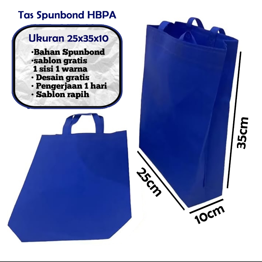 Tas Spunbond 25x35x10 I Tas Spunbond Box HBPA 25x35x10 I Goodie Bag HBPA 25x35x10 I Tas Spunbond Box