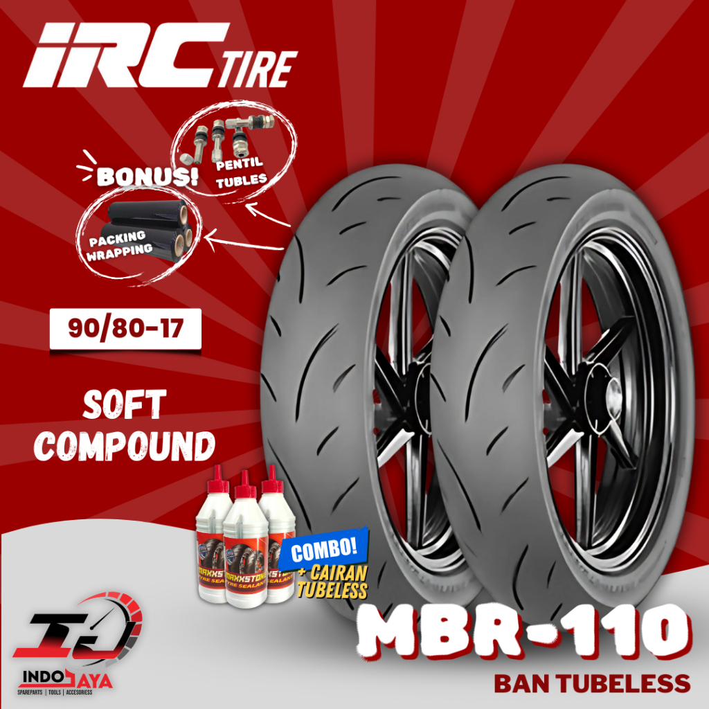 [READY COD] BAN LUAR TUBELESS IRC MBR 110 (90/80-17) SOFT COMPOUND / RACING / BAN BALAP / BAN DEPAN 