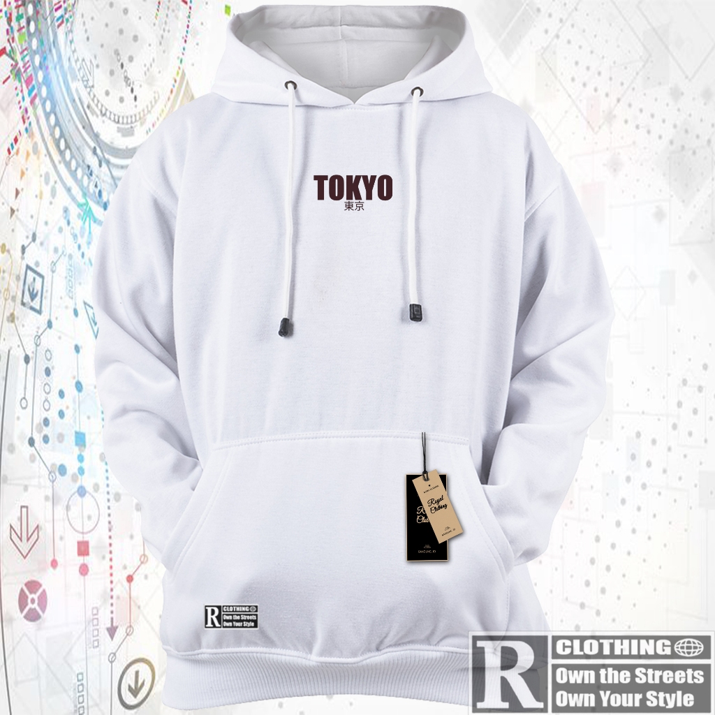 Hoodie Distro Pria Wanita Warna Abu Paralon Sablon Tokyo Japaness Switer Hudie Unisex Murah Cowok Ce