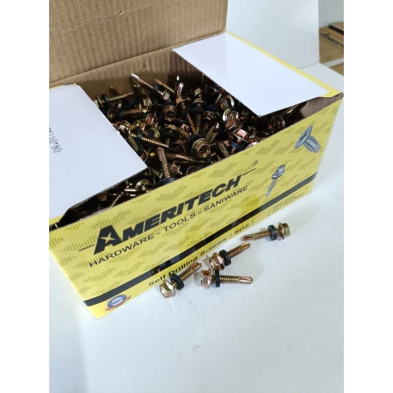 (500PCS) 12X25MM BAUT SDS AMERITECH / BAUT BAJA RINGAN SDS 12X25MM / SKRUP ROOFING ATAP BAJA RINGAN