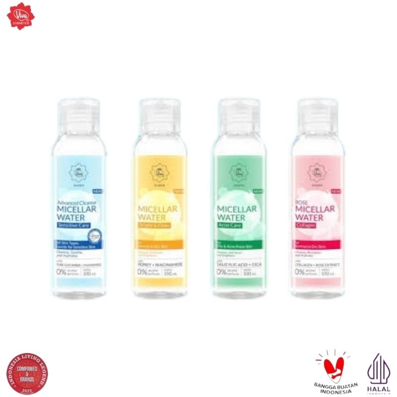 VIVA Queen Micellar Water Advanced Cleanse Sensitive Care | Rose Collagen | Bright & Glow | Acne Car