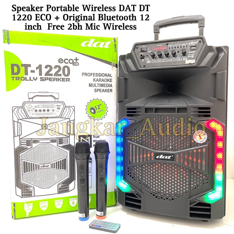 Speaker Portable Wireless DAT DT 1220 ECO+ Original Bluetooth 12 inch DAT 1220 Free 2bh Mic Wireless