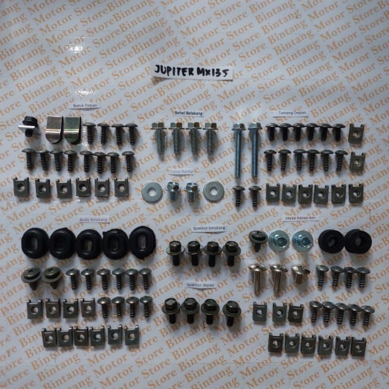 baut Jupiter MX 135 lengkap / baut body Jupiter MX 135 / baut full body Yamaha Jupiter MX 135