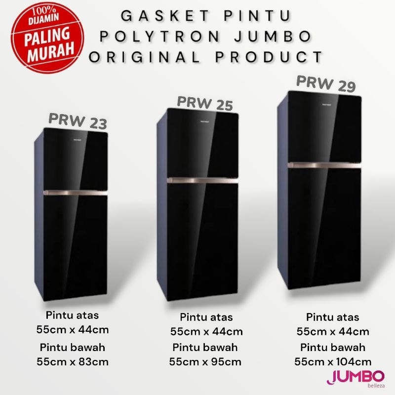 GASKET PINTU KULKAS POLYTRON 2PINTU JUMBO , SUDAH TERDAPAT MAGNET DALAMNYA KARET TEBAL