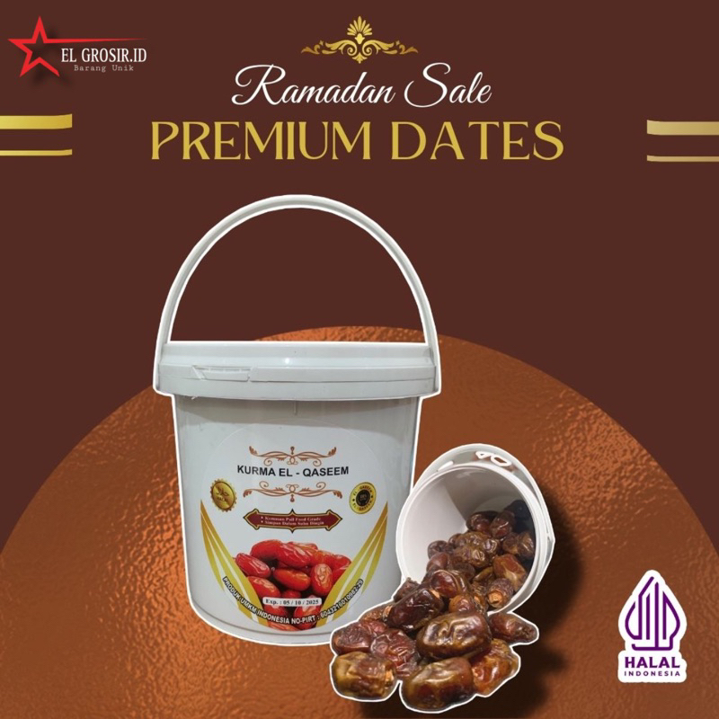 

KURMA AL QASSIM EMBER / KURMA EMBER EL QASEEM KEMASAN PAIL FOOD GRADE