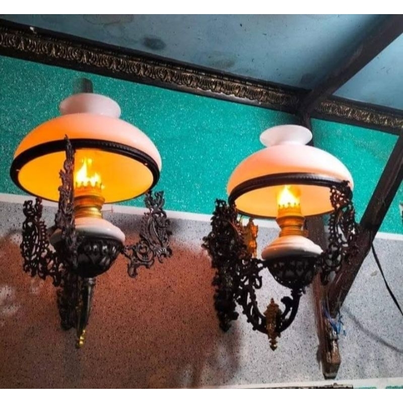 lampu tempel dinding antik,klasik,vintage jawa betawi 28cm