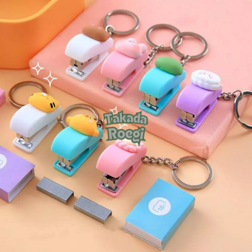 

Staples Stapler Mini Alat Perekat Penempel Kerajinan Tangan Gantungan Kunci Motif Karakter Lucu