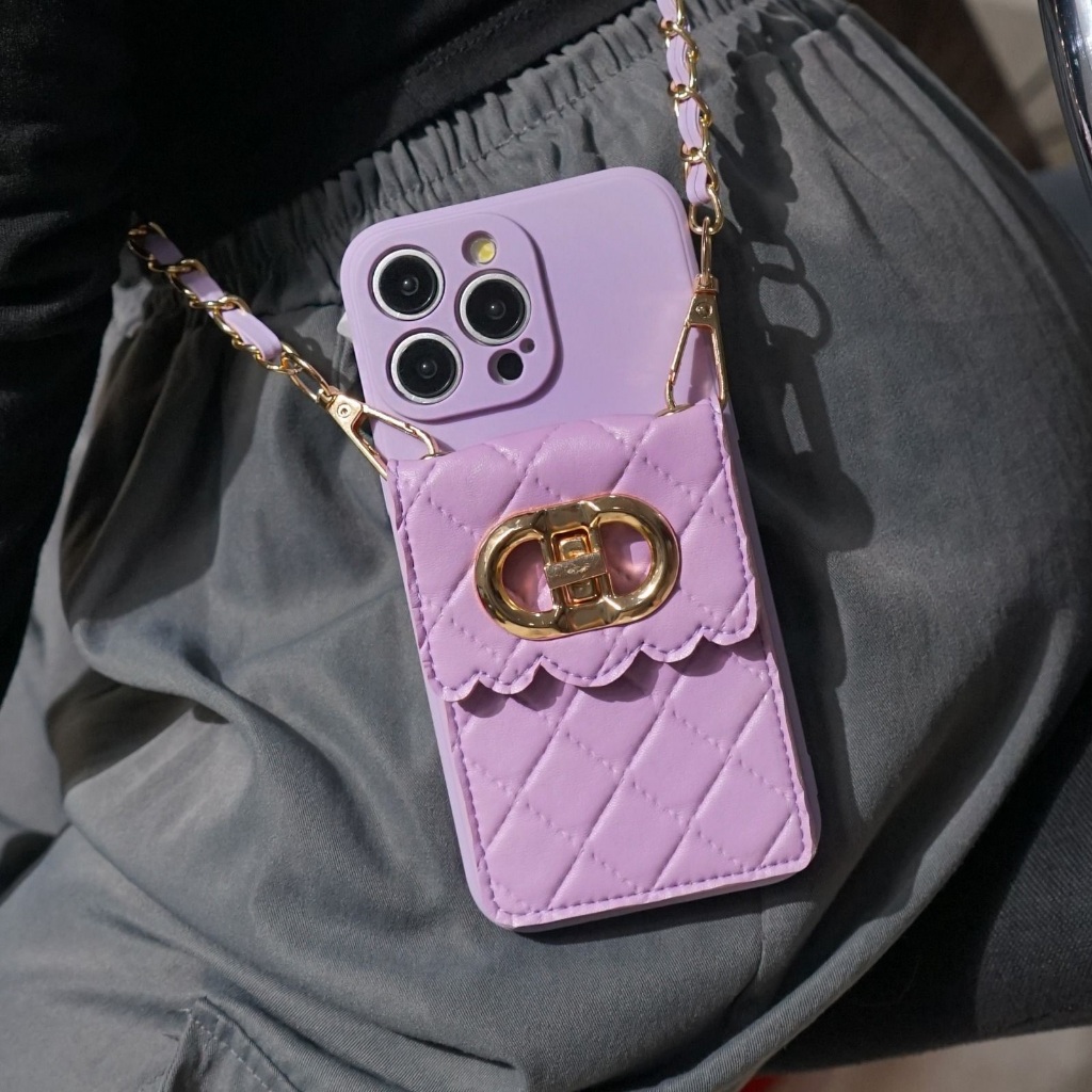 Softcase Dompet Tali Rantai Panjang [D10R] For All Type Smartphone - Kesing Hp Dompet Tali Rantai - 