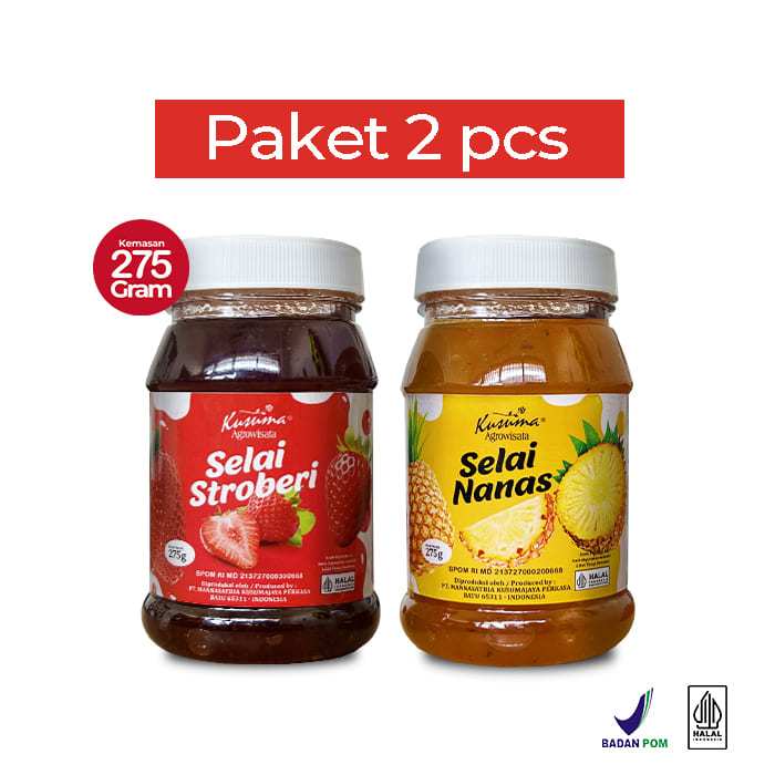 

Kusuma Agrowisata Selai Strawberry & Selai Nanas 275gr - Paket 2 Pcs
