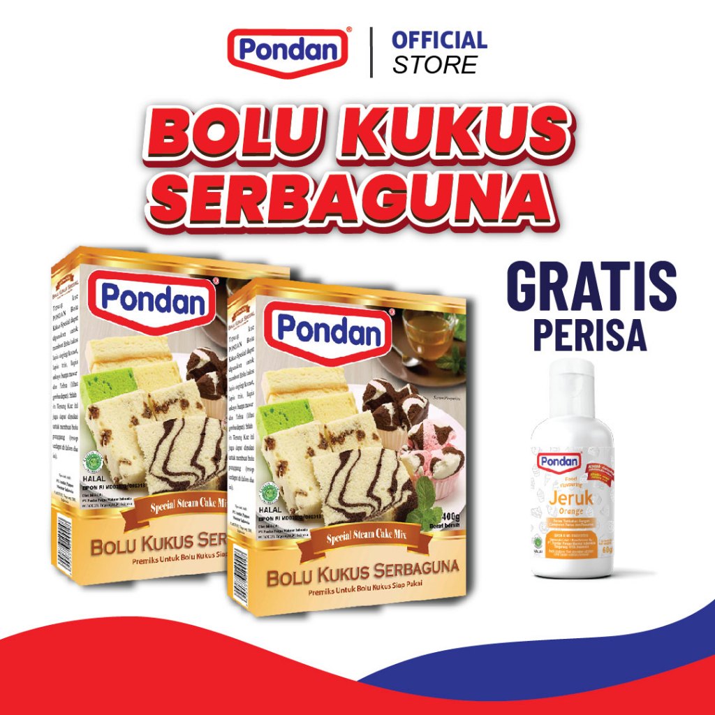 

(GRATIS PERISA) Pondan Bolu Kukus Serbaguna 400g - 2 Box