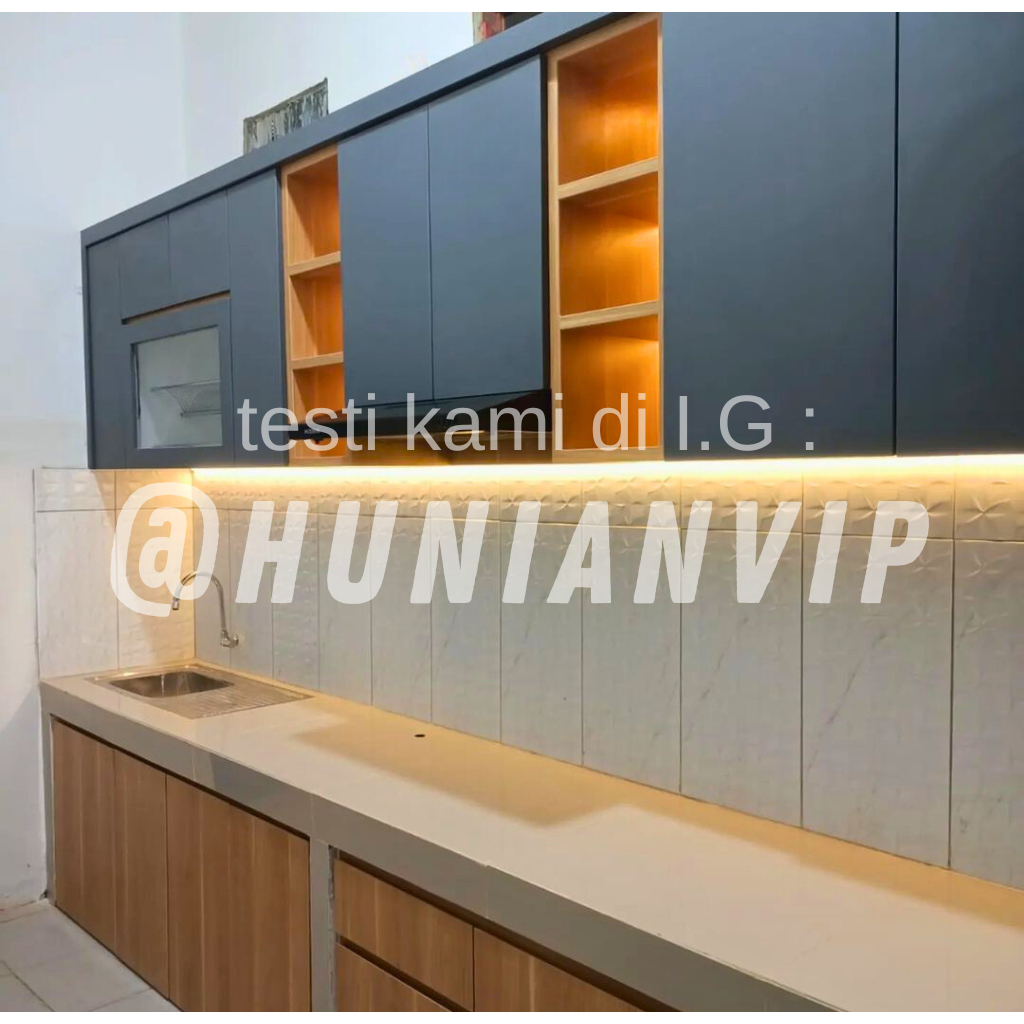 Kitchenset rak dapur atas bawah minimalis aluminium acp